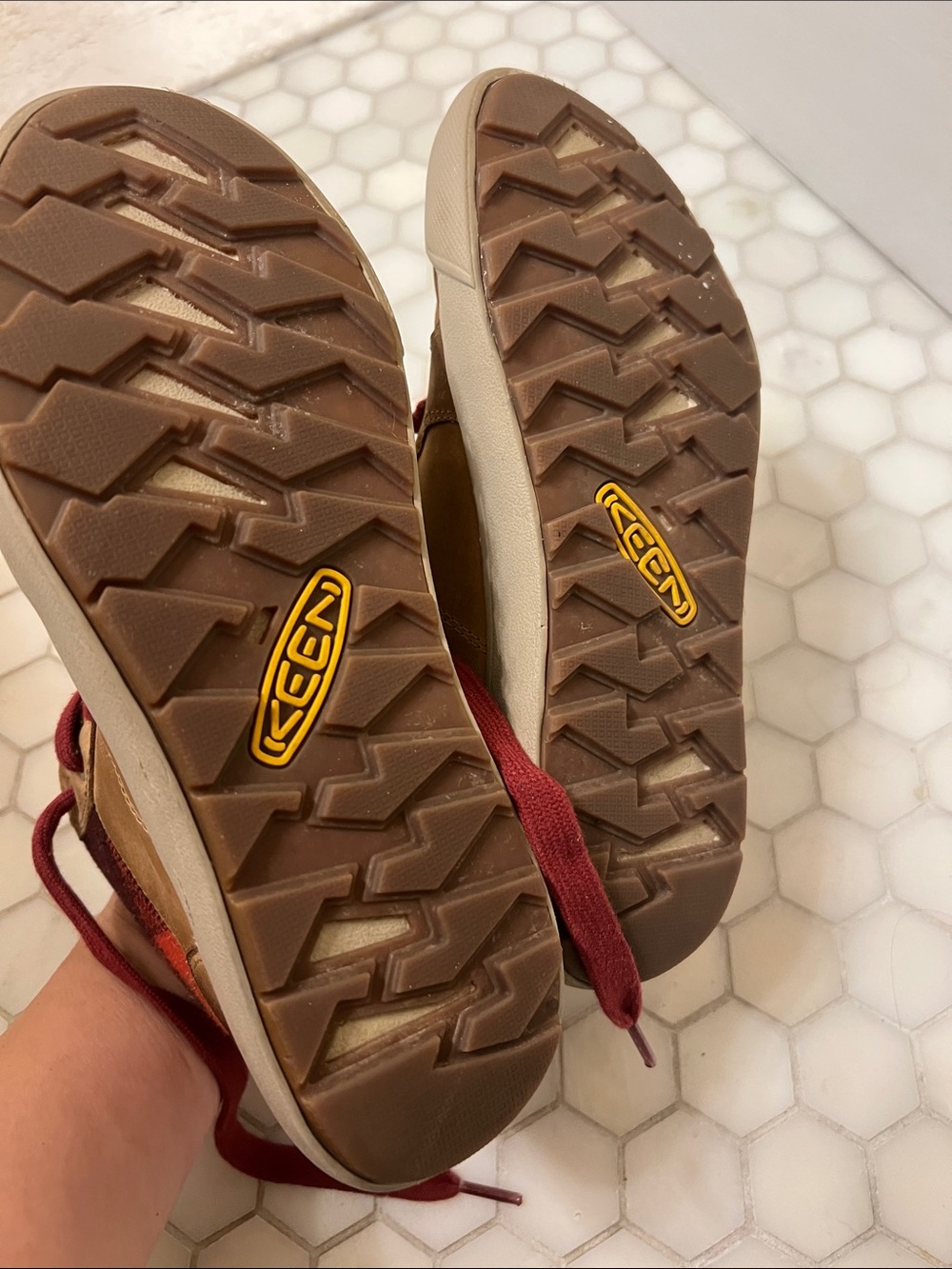Keen Brown High-Top Boots with Red Laces, 6.5 - Picture 5 of 6